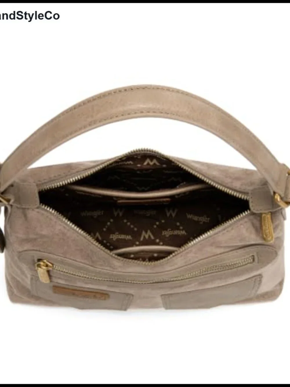 Faux Suede Slouchy Hobo Shoulder Bag Crossbody Purse with Zip Pockets